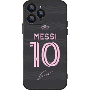 ZERMU for iPhone 16 Pro Case, Mess%i Inter Soccer Miam-i #10 Fashion Case Full Protection Soft Silicone TPU Shock Absorption Bumper Cover Phone Case for iPhone 16 Pro 6.3 inch