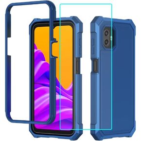 for Samsung Galaxy XCover7 Pro Case with Screen Protector,Full Body Protection Front PC Back Soft Silicone Bumper,Heavy Duty Protection Shockproof Phone Case for Samsung Galaxy XCover7 Pro Black