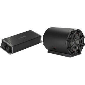 Kicker Marine KPX500.1 Powersports Amp & 10" TB Loaded Enclosure 4 Ohm Subwoofer Audio Upgrade