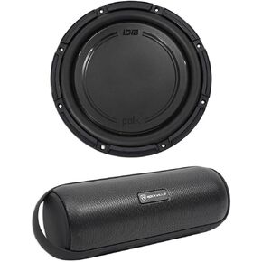Audiosavings Bundle: 12 1110W Single 4-Ohm Car/Marine Audio Subwoofer Sub Bundle with Rockville RPB25 40w Portable/Outdoor Bluetooth Speaker w/USB+Aux+Wireless Link (2 Items)