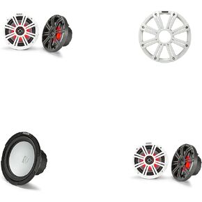 Kicker Marine (2) 45KM654L 6.5" & 45KMF104 w/White Grill, LED Marine Audio Upgrade