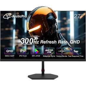 27inch 240Hz, Curved Gaming Monitor, FHD 1080p, VA Panel, 0.5ms Response Time Computer Monitor, Adaptive sync, 3-Sided Frameless, Ultra Slim, 100% sRGB, Bluelight Filter, DP*1, HDMI*1