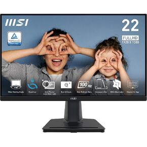 MSI PRO MP225V,22-inch VA 1920 x 1080 (FHD) Computer Monitor, 100Hz, Adaptive-Synch, HDMI, Video Port, VESA Mountable, Tilt, 1ms, Black