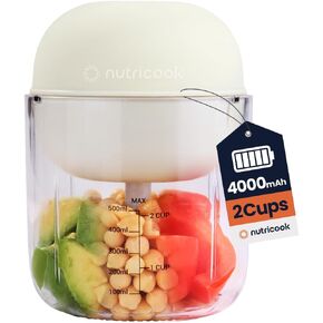 Choppi Cordless Electric Vegetable Chopper & Mini Food Processor for Dicing, Shredding, Mincing, and Puree, Portable and Rechargeable, 2-Cup, 500 mL, 4000 mAh Battery, Desert Sand