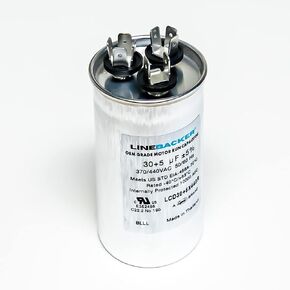 Supco Capacitor Round Dual Run 30 + 5 uf 370/440 Volts for HVAC Motors Compressors LCD30+5X440R Linebacker