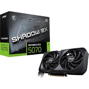 MSI Gaming RTX 5070 12G Shadow 2x OC Graphics Card (12GB GDDR7 ، 192 بت ، الأداء القصير: 2557 MHz ، DisplayPort X3 2.1A ، HDMI 2.1B ، NVIDIA Blackwell Architecture)