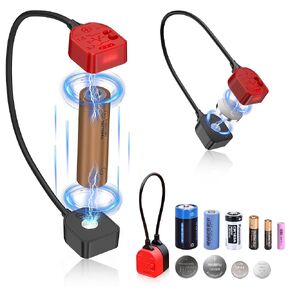 Magnetic Compact Battery Tester,Universal Battery Checker with Indicator Lights for AA AAA C CR2032 LR44 Double Triple A D CR123A CR2025 LR41 CR1632 A76 1.5V 3V 3.7V Button Coin Cell Household Battery