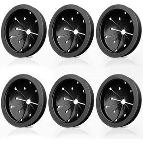 6 PCS Garbage Disposal Splash Guard, Garbage Disposal Cover, 3 Inch Kitchen Sink Drain Splash Guard Multi-Function Kitchen Waste Disposal Accessories (Black)