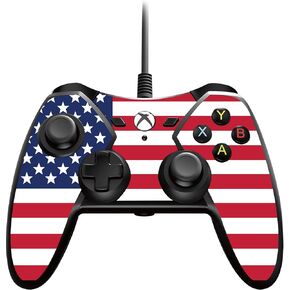 USA Wired Controller with American Flag Skin Compatible with Xbox One