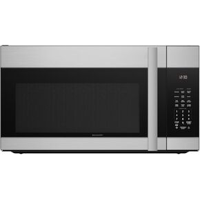 SHARP Over the Range Microwave Oven with 13.6" Carousel Turntable, 30-inch, 1.7 Cubic Feet, 1,000 Watt, 300CFM Fan, Sensor Cooking, Edge to Edge Black Glass with Stainless