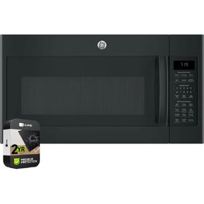 GE JVM7195DKBB 1.9 Cu. Ft. Over-the-Range Microwave Black Bundle with 2 YR CPS Enhanced Protection Pack