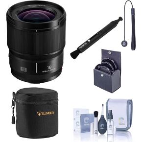 Panasonic LUMIX S 18mm f/1.8 Lens, Bundle with Small Lens Case, 67mm Filter Kit, Lens Pen Lens Cleaner, Cleaning Kit and Lens Cap Tether