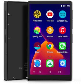 80GB MP3 Player with Bluetooth and WiFi, 4" Touchscreen MP4 MP3 Player with Spotify, Amazon Music, Play Store,FM Radio,Audible, Android Music Player with Speaker, Up to 1TB, Type-C Charging