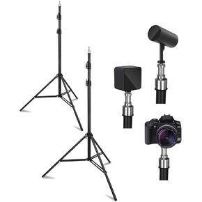 2 Pack VR Tripod Stand for Base Station HTC Vive Valve Index Rift Sensor Stand Aluminium Aluminium VR Base Station Station Station Mount (Black-2 Pack)