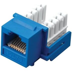 Vanco Cat5e RJ45 90 Keystone Jack 110 Style Blue -