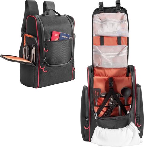 Large Camp Kitchen Organizer - Hanging Camp Utensil Storage Bag with Paper Towel Holder, Multi-Pockets & Zippered Compartments - Portable Outdoor Cookware Bag for BBQ, RV, Hiking & Travel in Saudi Arabia