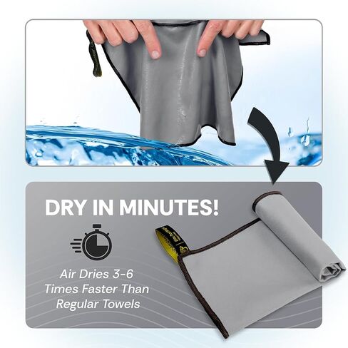 Backpacking Ultralight Quick Dry Microfiber Soft Fast Drying Hand and Face Towel Wash Cloth Camping Yoga Hiking Active Lifestyle Small (Gray, Small) in Kuwait