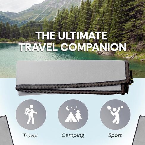 Backpacking Ultralight Quick Dry Microfiber Soft Fast Drying Hand and Face Towel Wash Cloth Camping Yoga Hiking Active Lifestyle Small (Gray, Small) in Kuwait