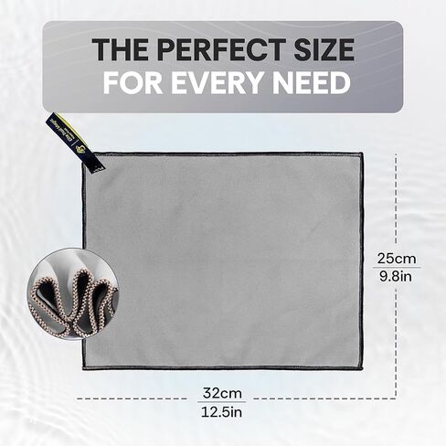 Backpacking Ultralight Quick Dry Microfiber Soft Fast Drying Hand and Face Towel Wash Cloth Camping Yoga Hiking Active Lifestyle Small (Gray, Small) in Kuwait