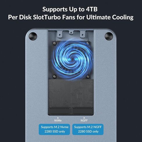 10 in 1 Docking Station with Thunderbolt 3 Port, 2X USB 3.1 Gen1, 2X USB 3.1 Gen2, PD 60W, 8K@60Hz DP, 3.5 Audio/Mic, Ethernet, 120W DC in, NVMe and SATA M.2 SSD Enclosure in Saudi Arabia