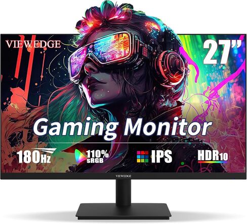 Gaming Monitor 27 inch 180hz (Supports 144hz/165hz) 1ms, 110% sRGB with HDR 10 | 1080p IPS Screen, DP HDMI, Built-in Speakers, Support Freesync and Wall Mount in Saudi Arabia