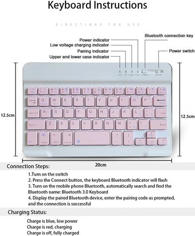 Keyboard Case for iPad mini 5 & Mini 4 7.9 inch - with Mouse and Magnetically Keyboard, Case with Pencil Holder for iPad mini 5th / 4th Generation, Auto Sleep/Wake, Pink in Saudi Arabia