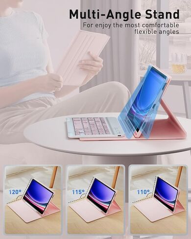 Keyboard Case for iPad mini 5 & Mini 4 7.9 inch - with Mouse and Magnetically Keyboard, Case with Pencil Holder for iPad mini 5th / 4th Generation, Auto Sleep/Wake, Pink in Saudi Arabia