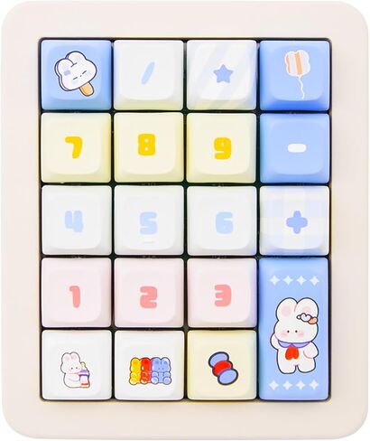 Adventurers K812 Wired Mechanical Numeric Keypad, 19-Key Hot-Swappable RGB Numpad, Macro Programmable, Detachable Type-C Cable, Game/Office Mode Switch – for PC/Laptop/Desktop (Cream White) in Kuwait