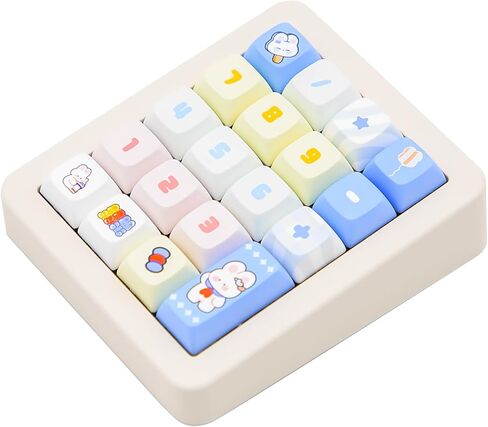 Adventurers K812 Wired Mechanical Numeric Keypad, 19-Key Hot-Swappable RGB Numpad, Macro Programmable, Detachable Type-C Cable, Game/Office Mode Switch – for PC/Laptop/Desktop (Cream White) in Kuwait