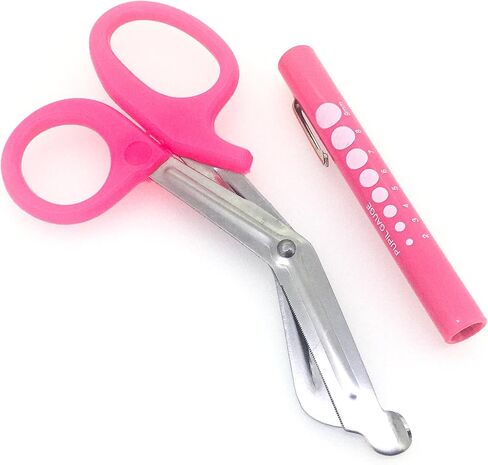 SURGICAL ONLINE Pink EMT First Responder 7.5" Shears + Pink Pen Light - Ideal for All Types of Emergency in Saudi Arabia