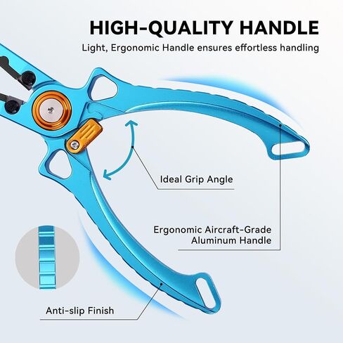 Fishing Pliers Saltwater, Split Ring Pliers Hook Remover with Safety Lock, Fishing Gear with Sheath and Lanyard, Fishing Gifts for Men in Kuwait