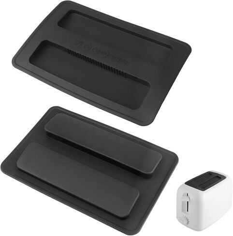 2Pack Silicone Toaster Cover,Heat Resistant Bread Machine Cover Toaster Lid Bread Maker Top Cover,Toaster Appliances Top Cover Bread Maker Dust Cover Sandwich Machine Part Accessories for Clean(Black) in Saudi Arabia