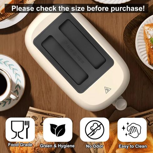 2Pack Silicone Toaster Cover,Heat Resistant Bread Machine Cover Toaster Lid Bread Maker Top Cover,Toaster Appliances Top Cover Bread Maker Dust Cover Sandwich Machine Part Accessories for Clean(Black) in Saudi Arabia