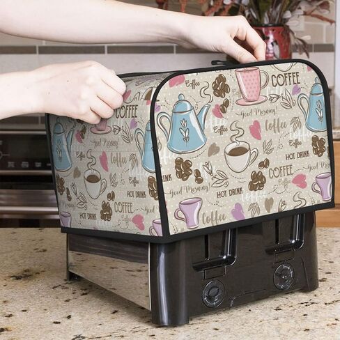 Red Black Cherry 4 Slice Toaster Cover, Waterproof Toaster Dust Cover Bread Maker Protective Cover For Small Kitchen Appliance Dining Room Table Home Decor Gifts in Saudi Arabia