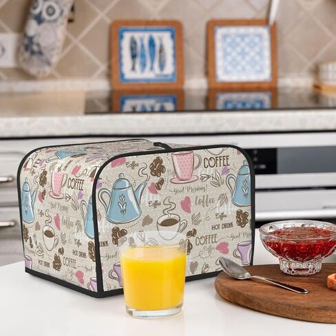 Red Black Cherry 4 Slice Toaster Cover, Waterproof Toaster Dust Cover Bread Maker Protective Cover For Small Kitchen Appliance Dining Room Table Home Decor Gifts in Saudi Arabia