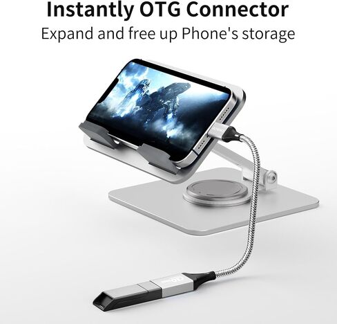 حزمة USB C إلى USB 3.0 محول 2 ، 10 جيجابت في الثانية SuperSpeed ​​- Thunderbolt3 OTG Cable متوافق مع MacBook Pro/Air ، iPhone 16 15 Pro Max ، Samsung S24/S23/S22 (0.59ft ، Silver) in Kuwait