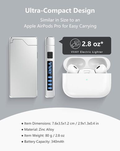 VVay أخف وزناً USB C قابلة لإعادة الشحن ، ولاعة بلازما قابلة للرياح. in Kuwait