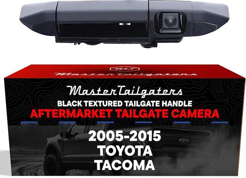 Master Tailgaters Black Tailgate Handle with Backup Camera Replacement for Toyota Tacoma (2005-2015) | IP68 Waterproof | Parking Grid Lines Available | Easy to Install in Saudi Arabia