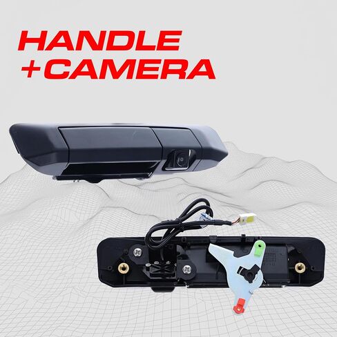 Master Tailgaters Black Tailgate Handle with Backup Camera Replacement for Toyota Tacoma (2005-2015) | IP68 Waterproof | Parking Grid Lines Available | Easy to Install in Saudi Arabia