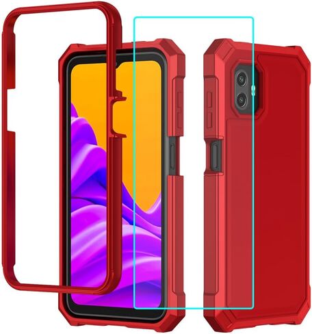 for Samsung Galaxy XCover7 Pro Case with Screen Protector,Full Body Protection Front PC Back Soft Silicone Bumper,Heavy Duty Protection Shockproof Phone Case for Samsung Galaxy XCover7 Pro Black in Saudi Arabia