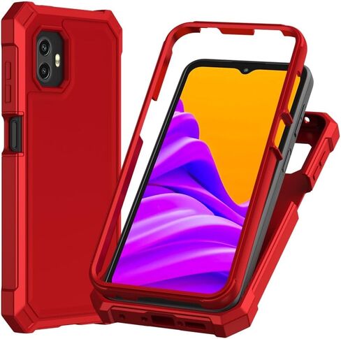 for Samsung Galaxy XCover7 Pro Case with Screen Protector,Full Body Protection Front PC Back Soft Silicone Bumper,Heavy Duty Protection Shockproof Phone Case for Samsung Galaxy XCover7 Pro Black in Saudi Arabia