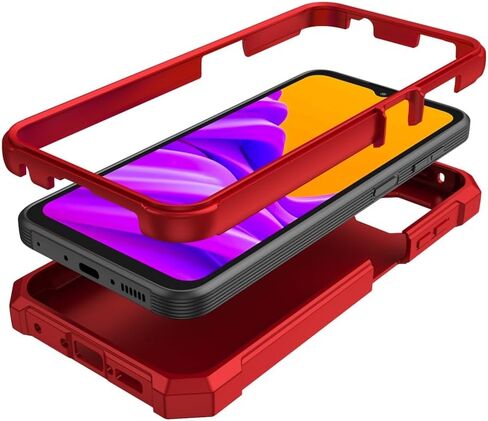 for Samsung Galaxy XCover7 Pro Case with Screen Protector,Full Body Protection Front PC Back Soft Silicone Bumper,Heavy Duty Protection Shockproof Phone Case for Samsung Galaxy XCover7 Pro Black in Saudi Arabia