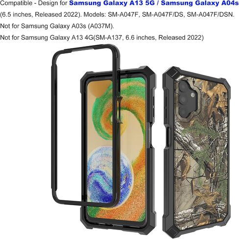 Ailiber for Samsung Galaxy A04S Phone Case ، A13 Case مع واقي الشاشة ، وحماية من هيكل الطبقة ، و Corner Corner TPU ، وغطاء الهاتف الخليوي الثقيل لـ A04S-Camo in Saudi Arabia