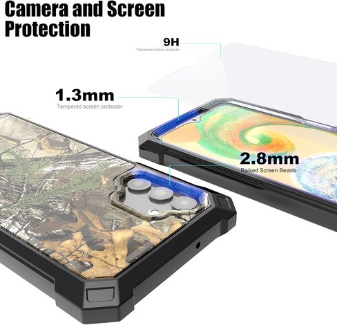 Ailiber for Samsung Galaxy A04S Phone Case ، A13 Case مع واقي الشاشة ، وحماية من هيكل الطبقة ، و Corner Corner TPU ، وغطاء الهاتف الخليوي الثقيل لـ A04S-Camo in Saudi Arabia
