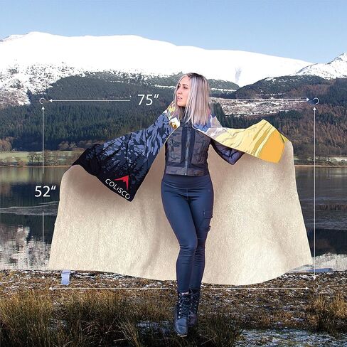 Peaks Sherpa Camping Blanket - 52" X 75" Outdoor Camping Blanket - 100% Recycled Polyester Insulation - Waterproof Travel Blanket - Lightweight Puffer Blanket for Travels and Mountain in Saudi Arabia
