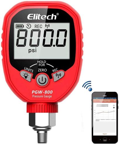 Elitech PT-500 Wireless Refrigeration Digital Pressure Gauge HVAC A/C 1/8'' NPT in Kuwait