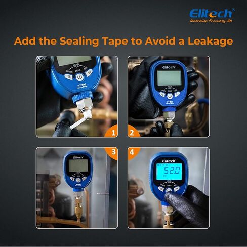 Elitech PT-500 Wireless Refrigeration Digital Pressure Gauge HVAC A/C 1/8'' NPT in Saudi Arabia