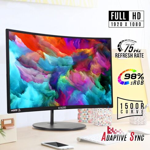 إعداد كادو المزدوج مراقب-2 عبوة 24 "منحنية 1500R 1920X1080 شاشة الكمبيوتر 75Hz Mount HDMI MAMING SPEANS (C24 Dual Series) in Kuwait
