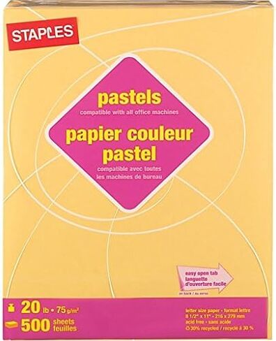 Staples 490935 Pastel Colored Copy Paper 8 1/2-Inch x 11-Inch Pink 500/Ream (14779) in Saudi Arabia