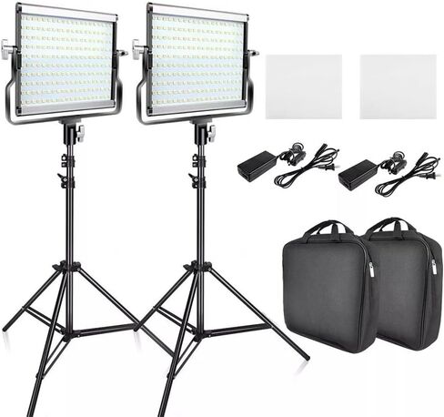L4500 LED فيديو LED KIT DIMMABLE 3200K-5600K 15W CRI 95 Studio Photo Lamps لوحة معدنية مع ترايبود للتصوير in Saudi Arabia